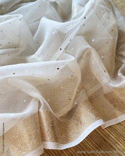 DP-Y01545 Cream Kota Cotton Sari