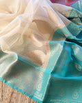 DP-Y01568 Cream Cotton Silk Sari