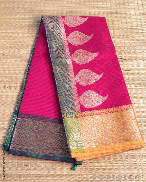 DP-Y01566 Pink Cotton Silk Sari