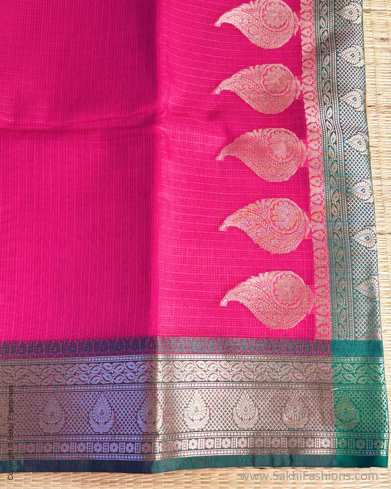 DP-Y01566 Pink Cotton Silk Sari