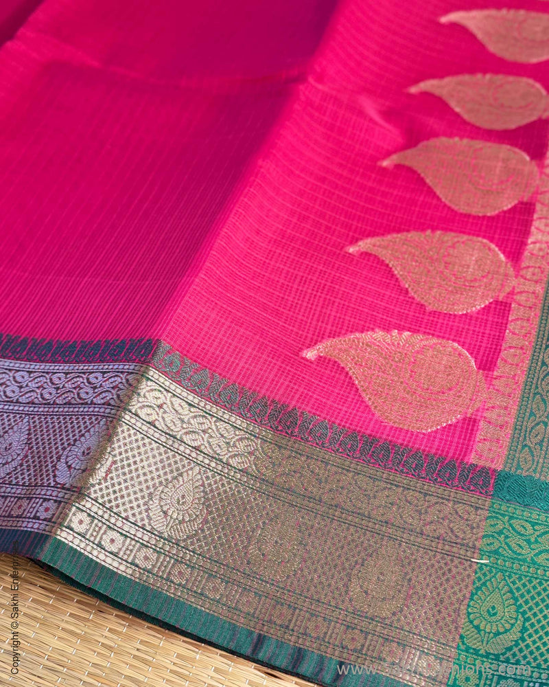 DP-Y01566 Pink Cotton Silk Sari