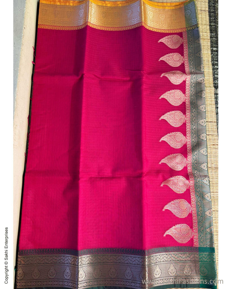 DP-Y01566 Pink Cotton Silk Sari