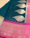 DP-Y01567 Green Cotton Silk Sari