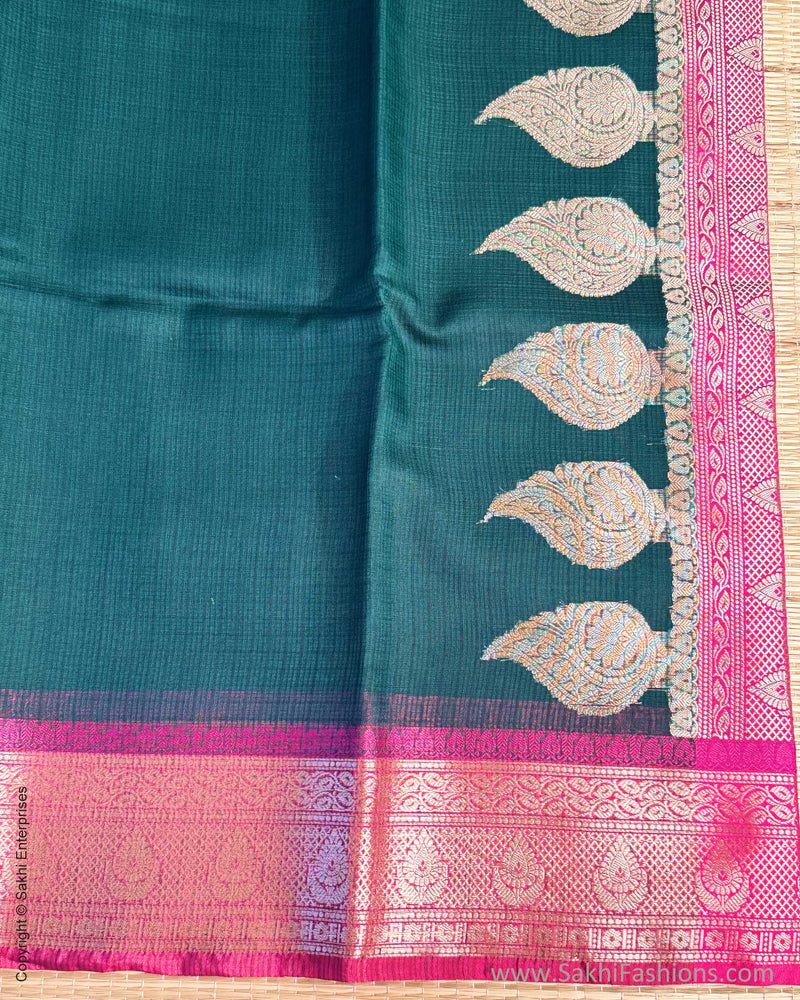 DP-Y01567 Green Cotton Silk Sari