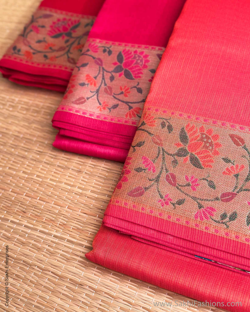 DP-Y01562 Pink Cotton Silk Sari