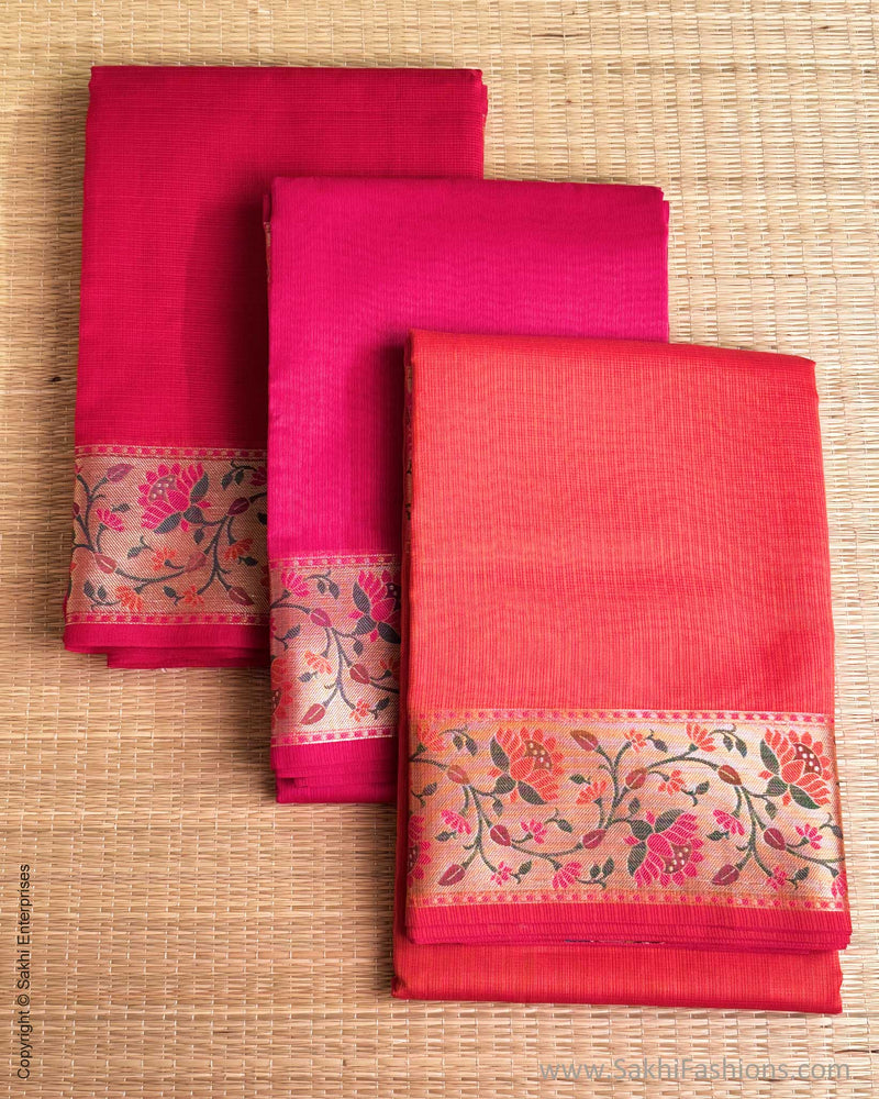 DP-Y01561 Red Cotton Silk Sari