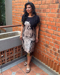 EE-Y13962D1 Black Kalamkari Dress