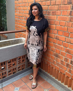 EE-Y13962D1 Black Kalamkari Dress – sakhifashions
