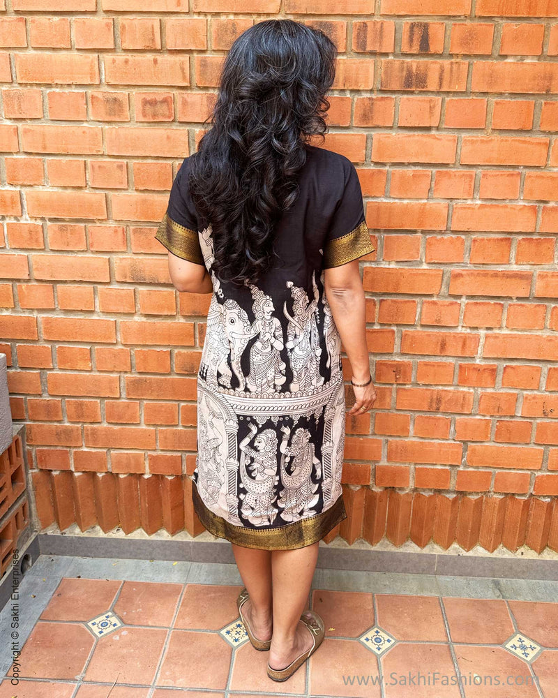 EE-Y13962D1 Black Kalamkari Dress – sakhifashions