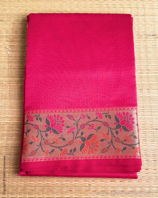 DP-Y01562 Pink Cotton Silk Sari