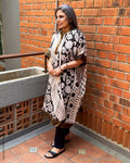 EE-Y13962K Black Kalamkari Kaftan