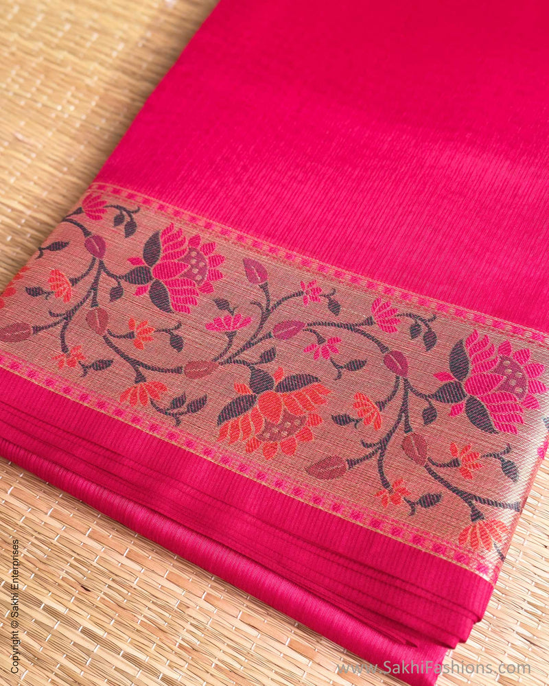 DP-Y01562 Pink Cotton Silk Sari