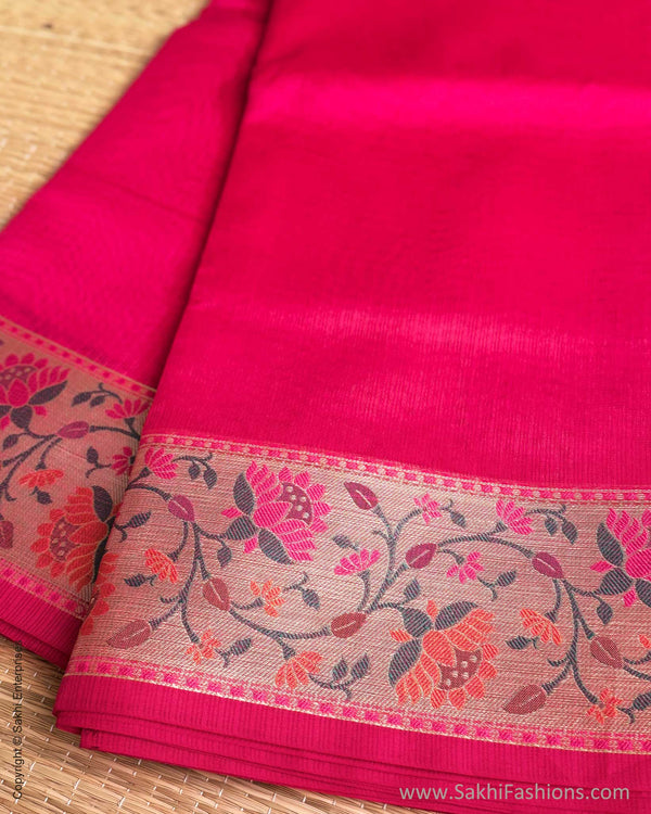 DP-Y01562 Pink Cotton Silk Sari