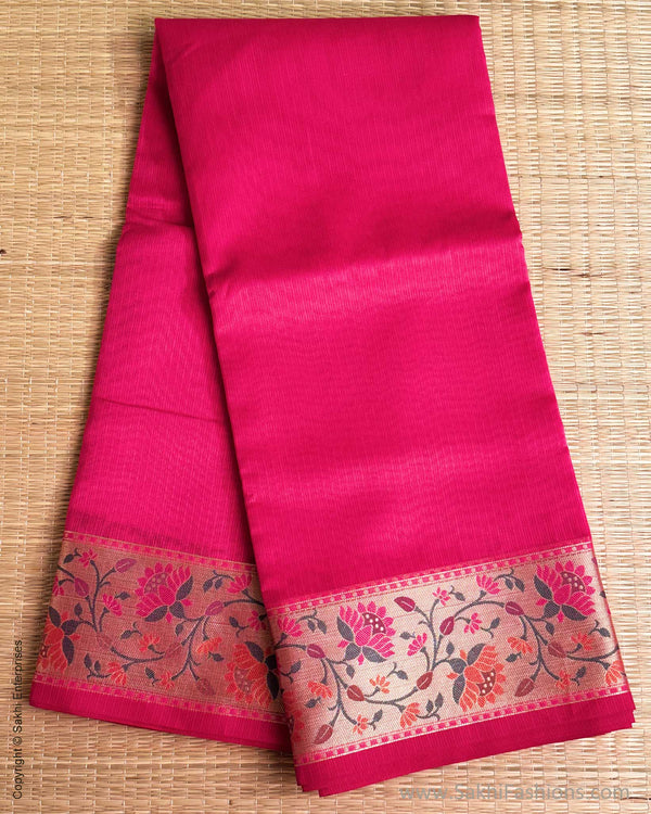 DP-Y01562 Pink Cotton Silk Sari