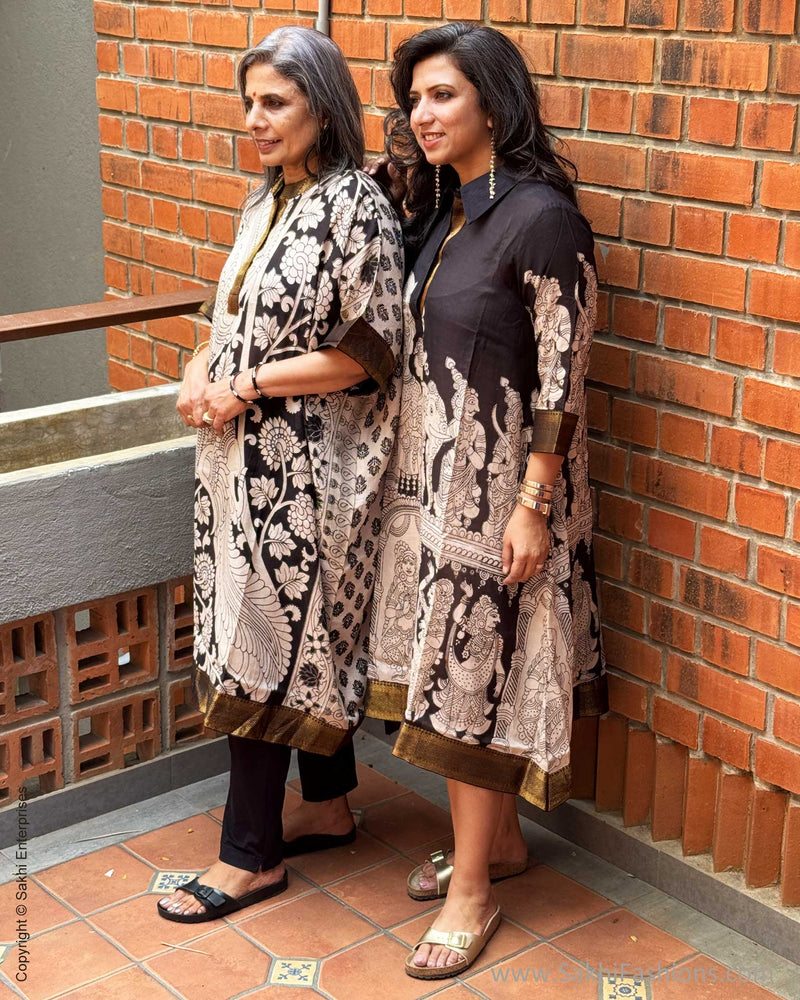 EE-Y13962D2 Black Kalamkari Dress – sakhifashions
