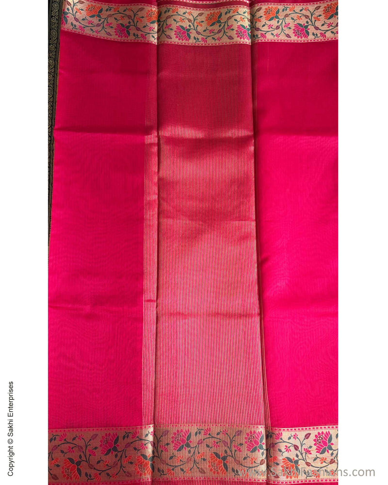 DP-Y01562 Pink Cotton Silk Sari