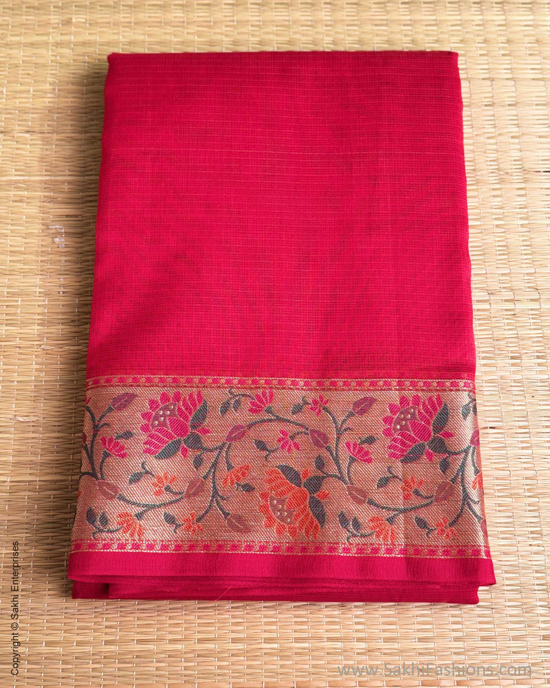 DP-Y01561 Red Cotton Silk Sari