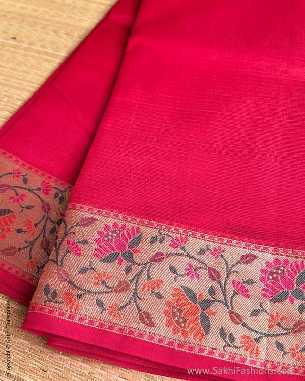 DP-Y01561 Red Cotton Silk Sari