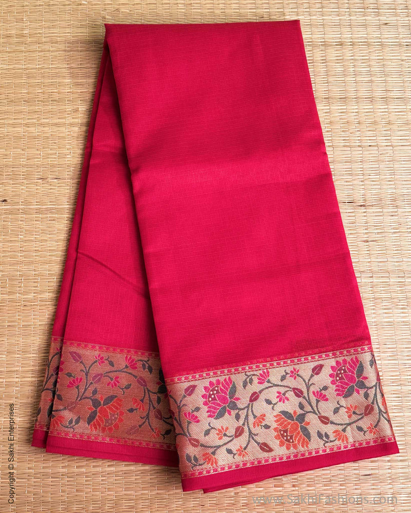 DP-Y01561 Red Cotton Silk Sari