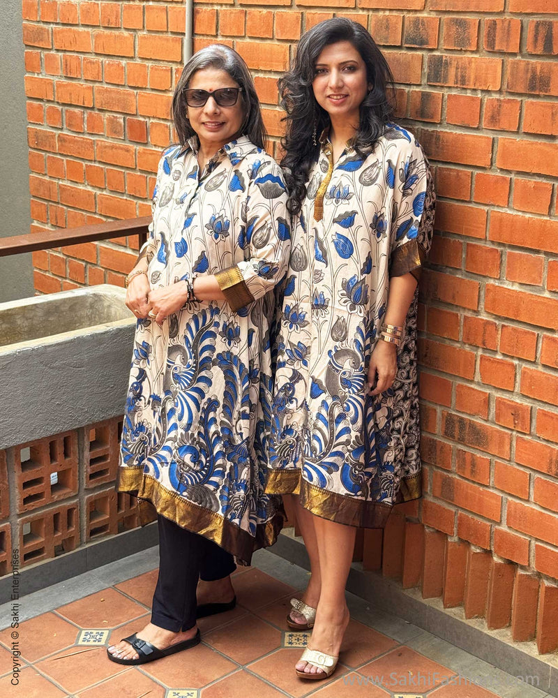 EE-X11515K Blue Kalamkari Kaftan
