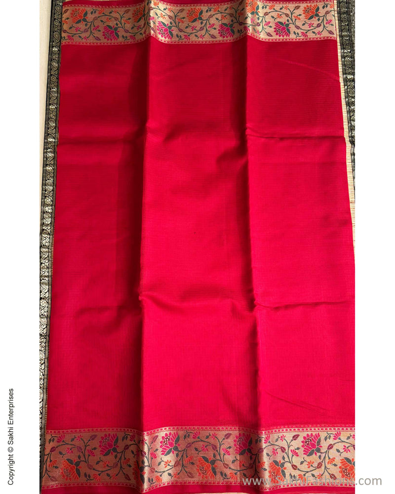 DP-Y01561 Red Cotton Silk Sari