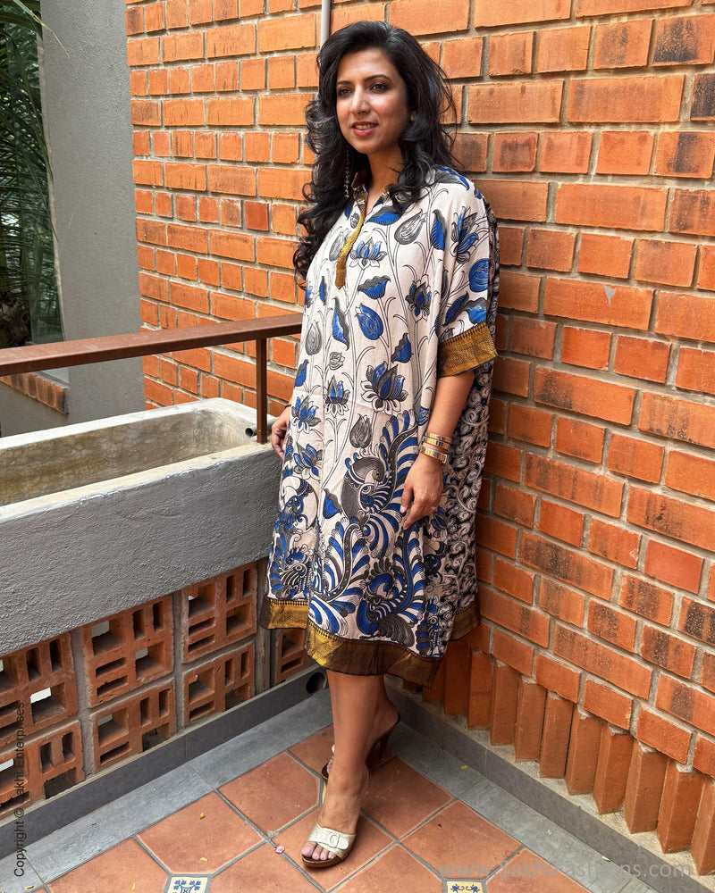 EE-X11515K Blue Kalamkari Kaftan