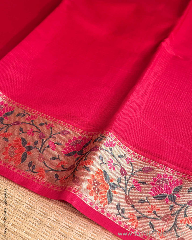 DP-Y01561 Red Cotton Silk Sari