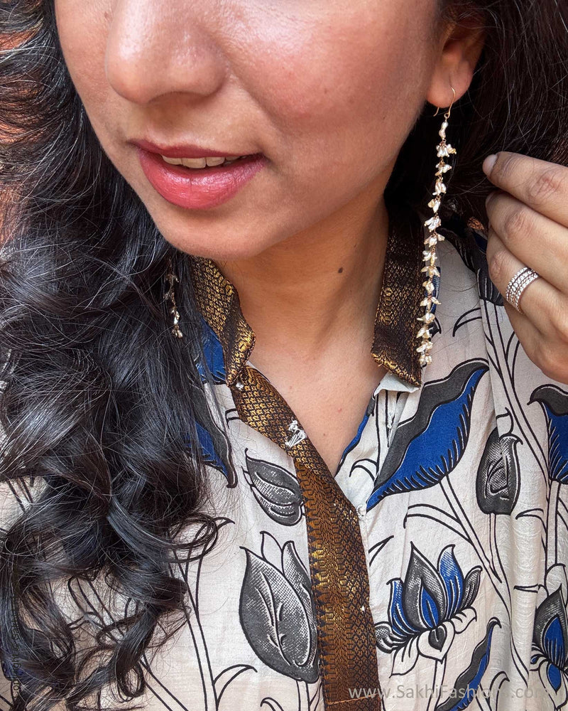 EE-X11515K Blue Kalamkari Kaftan