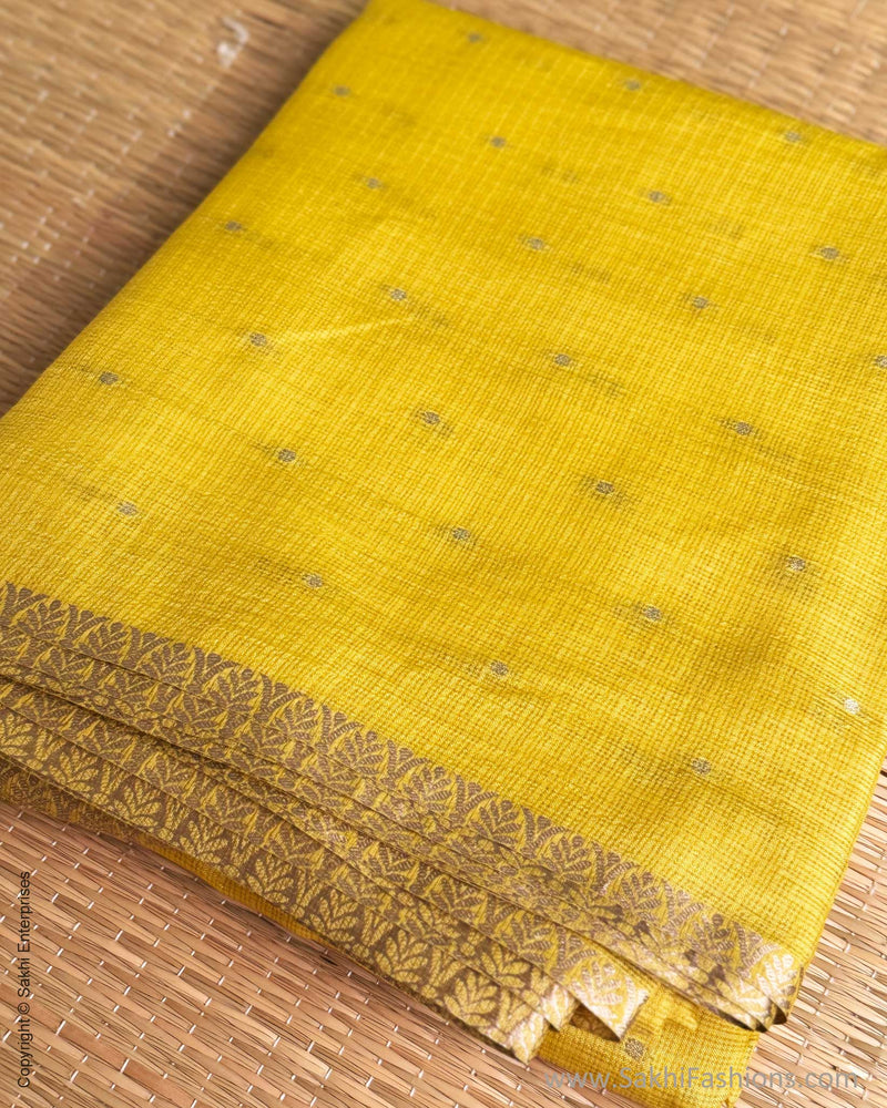 DP-Y01533 Yellow Silk Kota Sari