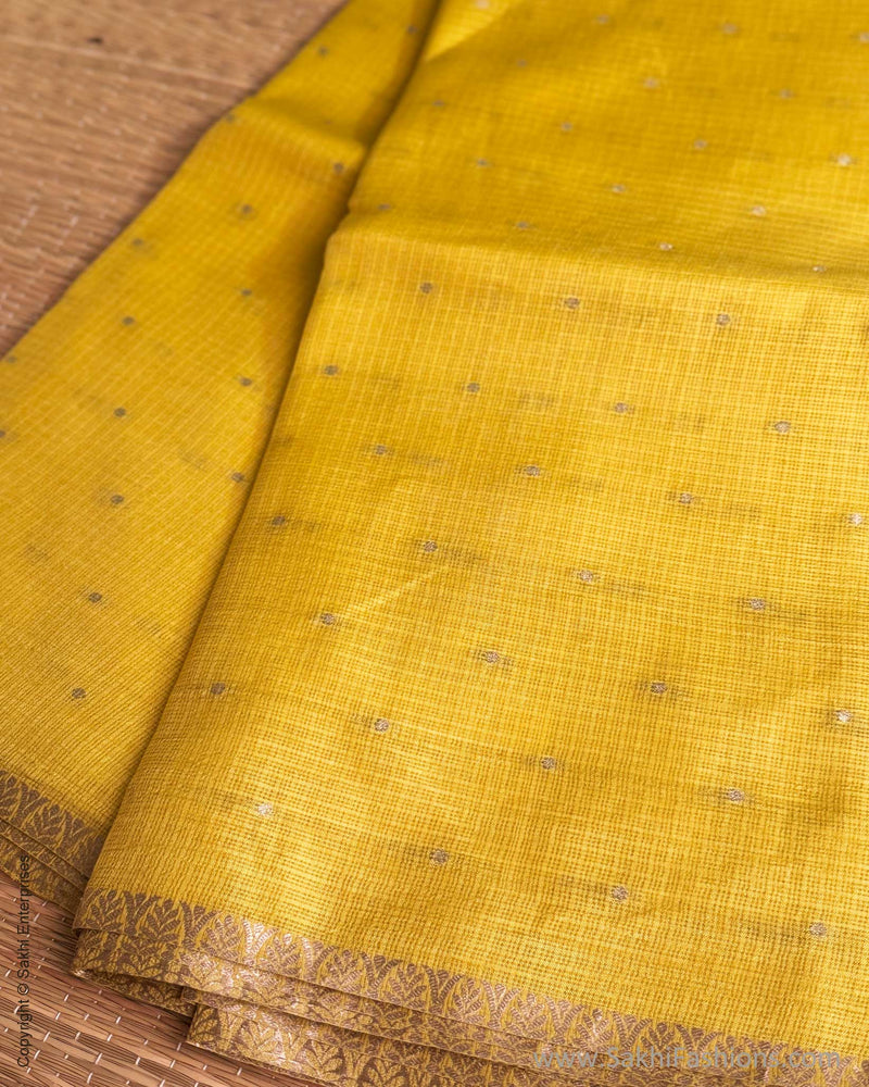 DP-Y01533 Yellow Silk Kota Sari