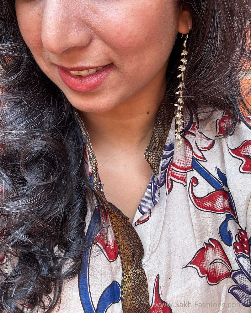 EE-X11519K Red Kalamkari Kaftan