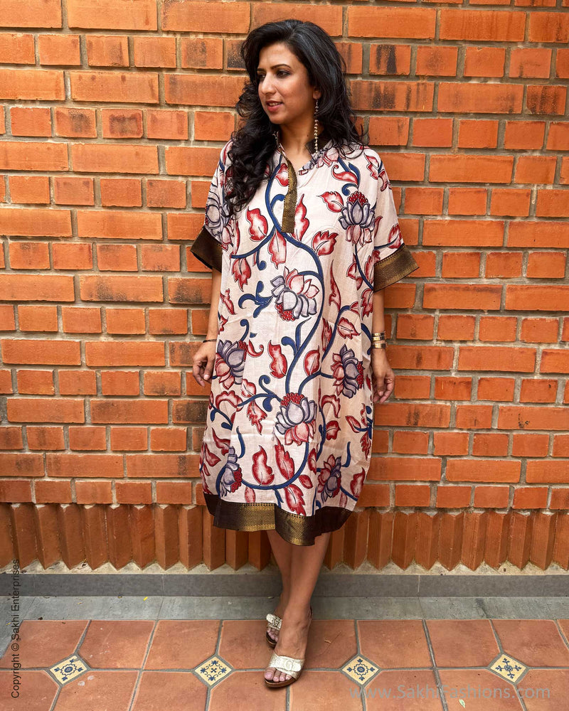 EE-X11519K Red Kalamkari Kaftan