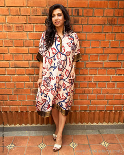 EE-X11519K Red Kalamkari Kaftan