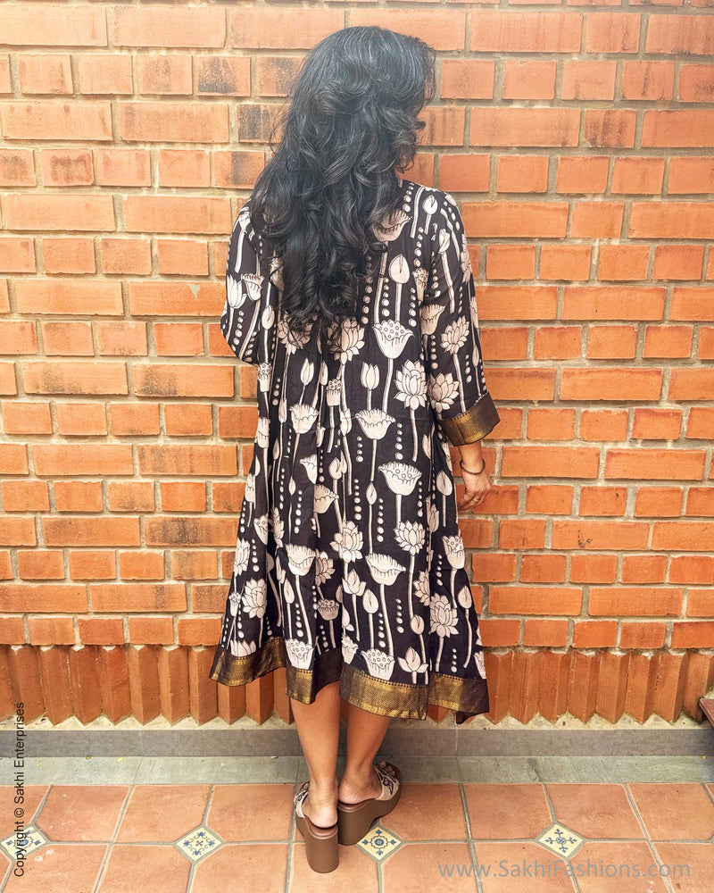 EE-X15110D Black Kalamkari Dress