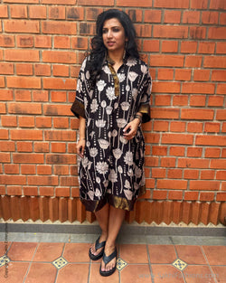 EE-X15110K Black Kalamkari Kaftan