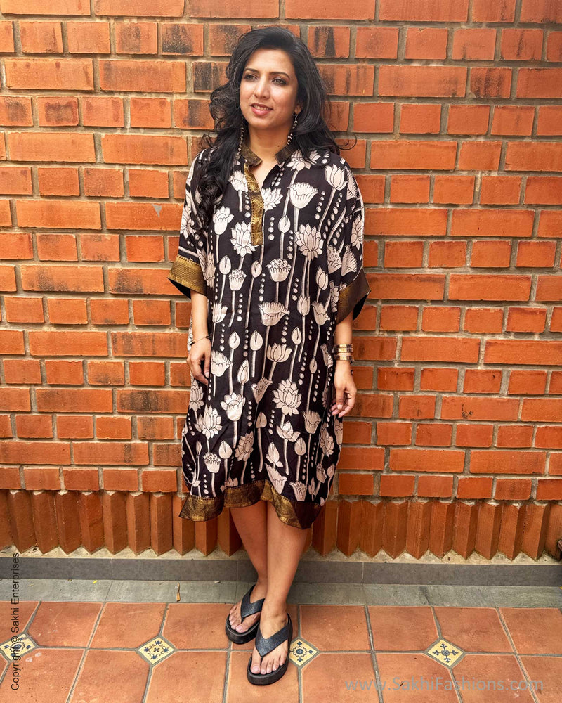 EE-X15110K Black Kalamkari Kaftan