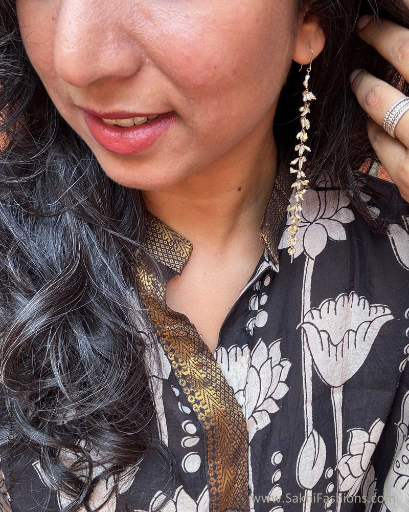 EE-X15110K Black Kalamkari Kaftan