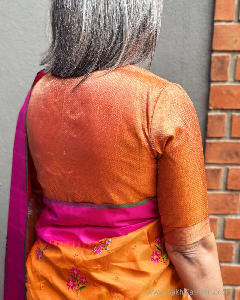 EE-Y07008 Floral Orange Kanchi