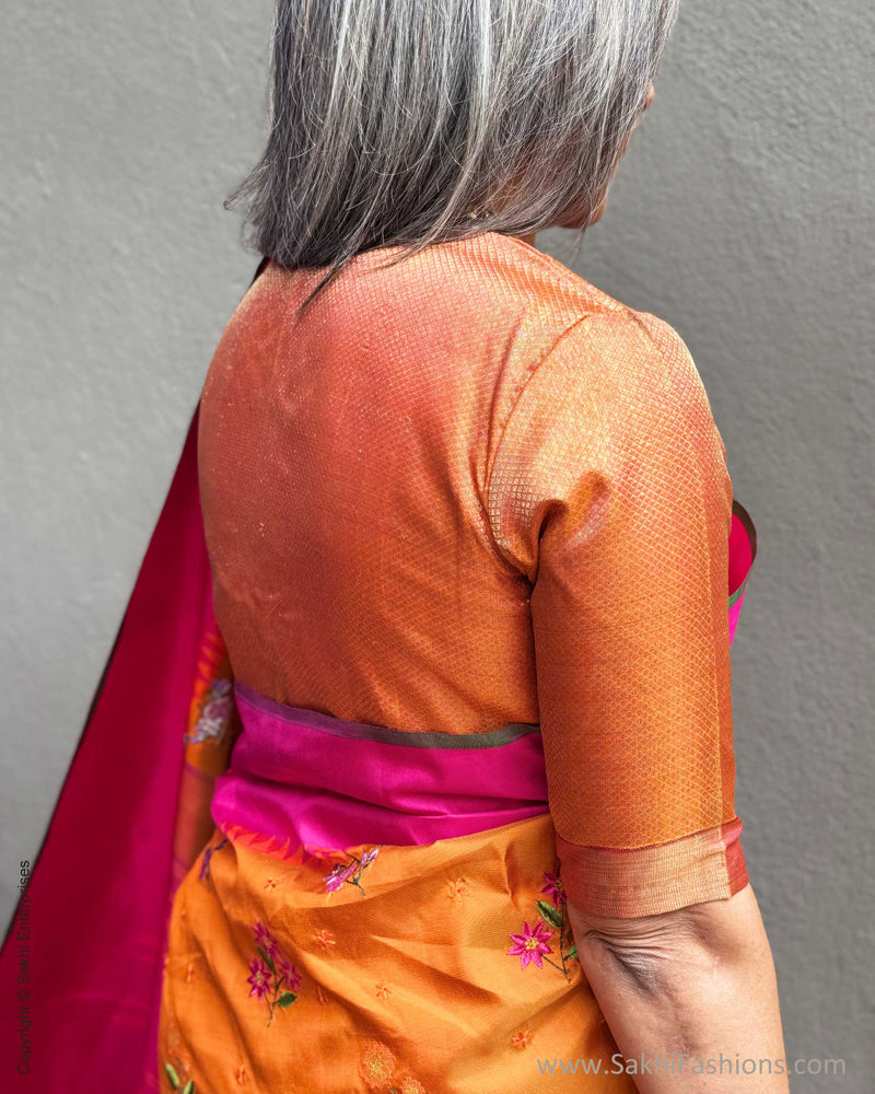 EE-Y07008 Floral Orange Kanchi