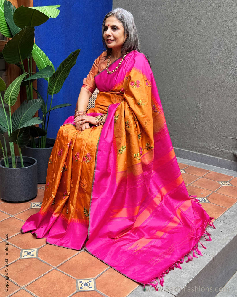 EE-Y07008 Floral Orange Kanchi