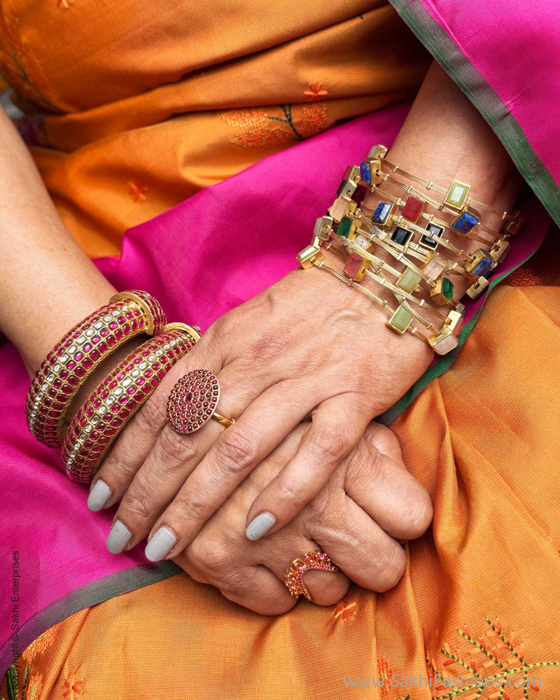 EE-Y07008 Floral Orange Kanchi