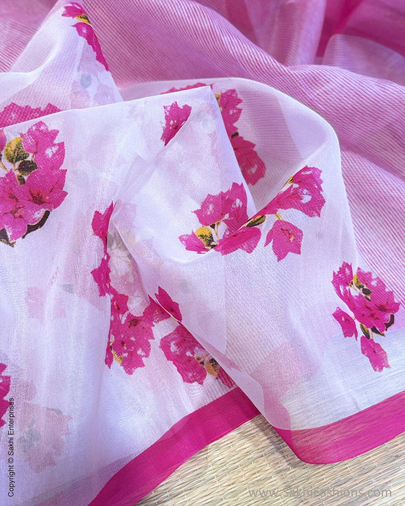 EE-Y07633 Bougainvillea Organza Saree