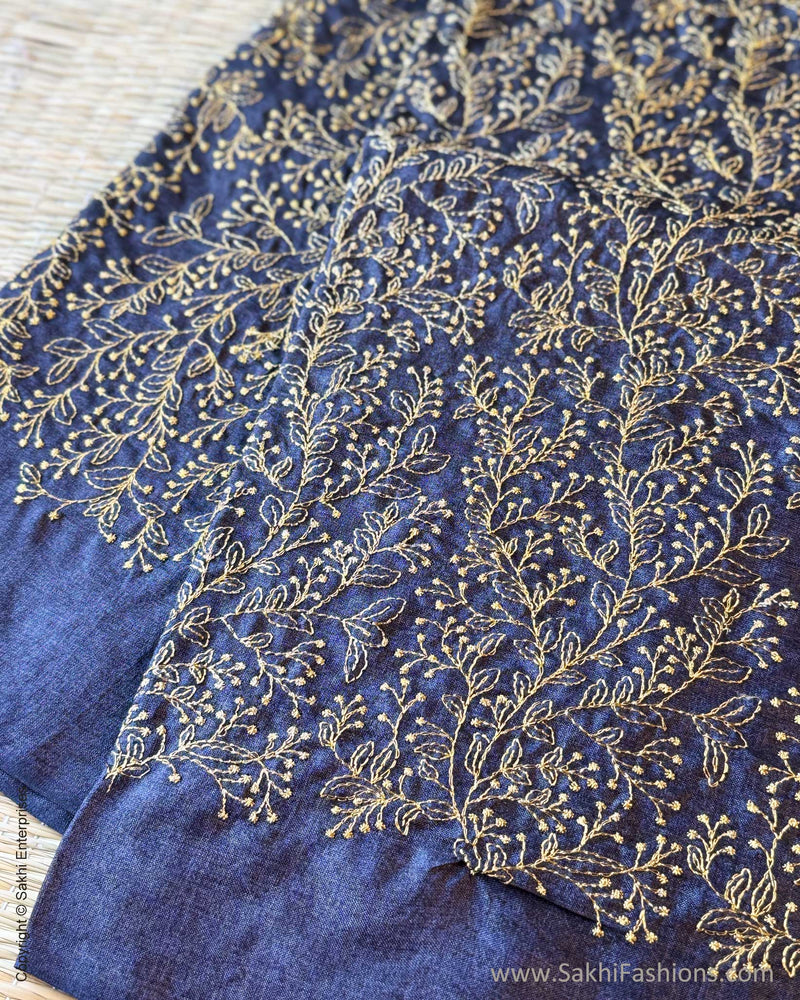 BL-V19551 Black Tussar Blouse
