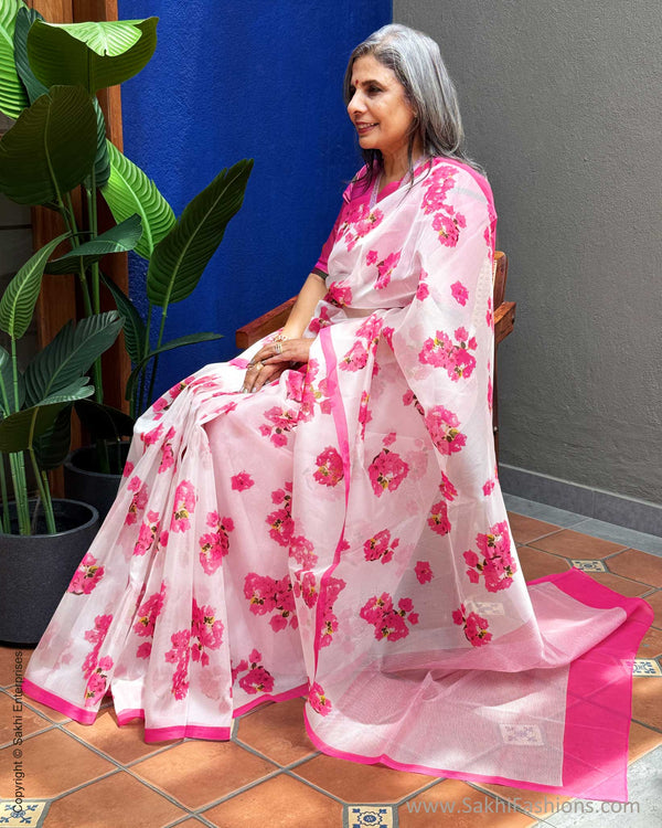 EE-Y07633 Bougainvillea Organza Saree