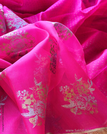 DP-Y07931 Pink Organza sari