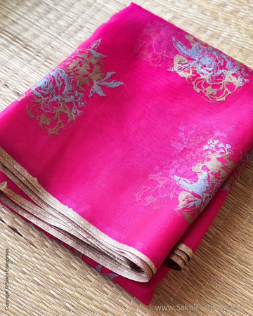 DP-Y07931 Pink Organza sari