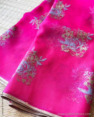 DP-Y07931 Pink Organza sari