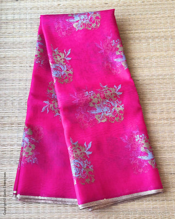 DP-Y07931 Pink Organza sari
