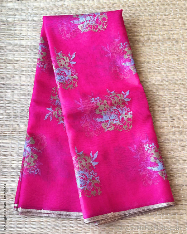 DP-Y07931 Pink Organza sari