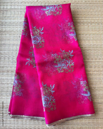 DP-Y07931 Pink Organza sari